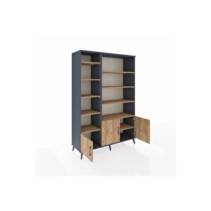 Hyperion Gardrop 10 Raflı 3 Kapaklı 132x44x195 Antrasit-çam