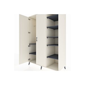 Kronos Dolap 7 Raflı 2 Kapaklı Tek Askılı 132x59x195 Aytaşı-aytaşı/antrasit