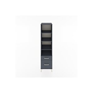 Hyperion Dolap 4 Raflı 2 Çekmeceli 44x44x182 Antrasit-antrasit