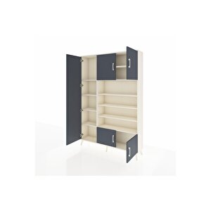 Arges Dolap 10 Raflı 5 Kapaklı 132x30x195 Aytaşı-antrasit/aytaşı