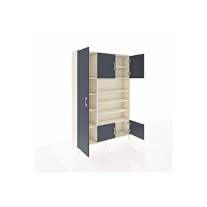 Arges Dolap 10 Raflı 5 Kapaklı 132x30x195 Aytaşı-antrasit/aytaşı