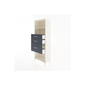 Arges Dolap 2 Raflı 3 Çekmeceli 60x30x163 Aytaşı-antrasit