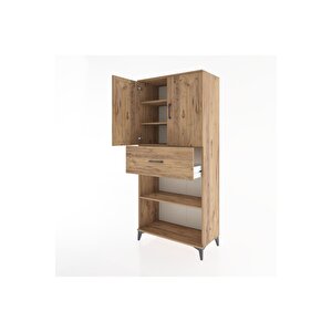 Hyperion Dolap 4 Raflı Tek Çekmeceli 2 Kapaklı 88x44x195 Çam-çam