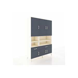 Hyperion Gardrop 8 Raflı 2 Çekmeceli 6 Kapaklı 132x44x195 Aytaşı-antrasit