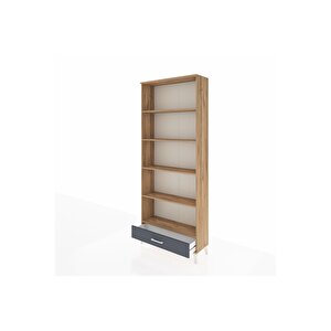 Arges Dolap 5 Raflı Tek Çekmeceli 88x30x221 Çam-antrasit