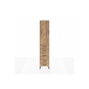 Arges Dolap 3 Raflı 5 Çekmeceli Tek Kapaklı 44x30x221 Aytaşı-çam