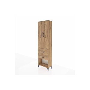 Arges Dolap 3 Raflı 2 Çekmeceli 2 Kapaklı 60x30x221 Çam-çam