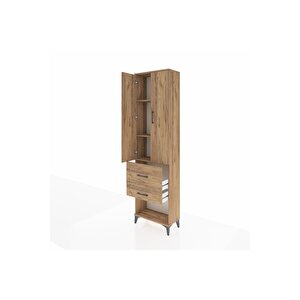 Arges Dolap 3 Raflı 2 Çekmeceli 2 Kapaklı 60x30x221 Çam-çam