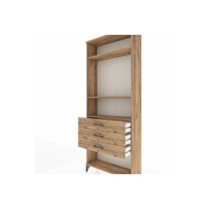 Arges Dolap 3 Raflı 3 Çekmeceli 88x30x221 Çam-çam