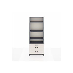 Arges Dolap 4 Raflı 3 Çekmeceli 88x30x243 Antrasit-aytaşı