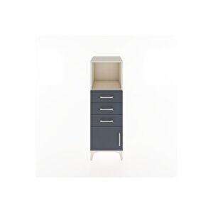 Hyperion Dolap Tek Raflı 3 Çekmeceli Tek Kapaklı 44x44x134 Aytaşı-antrasit