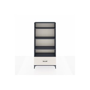 Arges Dolap 4 Raflı Tek Çekmeceli 88x30x182 Antrasit-aytaşı