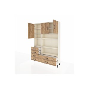 Arges Gardrop 9 Raflı 6 Çekmeceli 3 Kapaklı 132x30x195 Aytaşı-çam