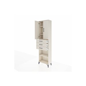 Arges Dolap 4 Raflı 3 Çekmeceli 2 Kapaklı 60x30x221 Aytaşı-aytaşı