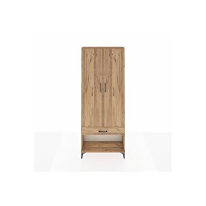 Arges Dolap 2 Raflı Tek Çekmeceli Tek Askılı 88x30x221 Çam-çam