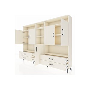 Arges Dolap 12 Raflı 4 Çekmeceli 5 Kapaklı 220x30x163 Aytaşı-aytaşı