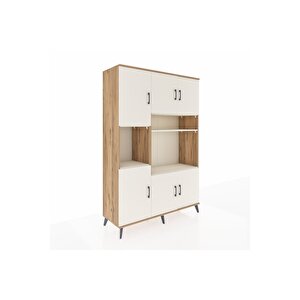 Hyperion Gardrop 9 Raflı 6 Kapaklı 132x44x195 Çam-aytaşı