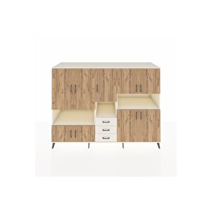 Kronos Dolap 13 Raflı 3 Çekmeceli 9 Kapaklı 220x59x163 Aytaşı-çam/aytaşı