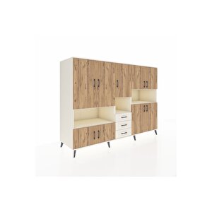 Kronos Dolap 13 Raflı 3 Çekmeceli 9 Kapaklı 220x59x163 Aytaşı-çam/aytaşı