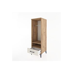 Hyperion Dolap 2 Raflı Tek Çekmeceli Tek Askılı 44x44x134 Çam-aytaşı