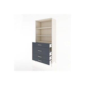 Hyperion Dolap 3 Raflı 4 Çekmeceli 88x44x195 Aytaşı-antrasit