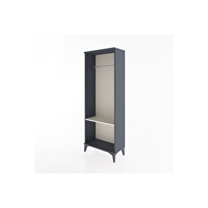 Arges Dolap Tek Raflı Kapaklı Tek Askılı 60x30x163 Antrasit-aytaşı