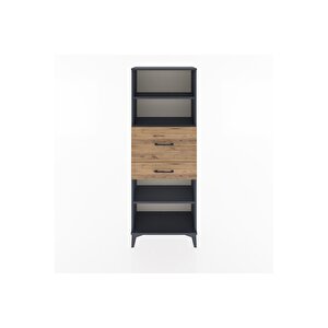 Arges Dolap 3 Raflı 2 Çekmeceli 60x30x163 Antrasit-çam