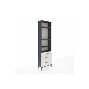 Arges Dolap 4 Raflı 3 Çekmeceli 60x30x221 Antrasit-aytaşı