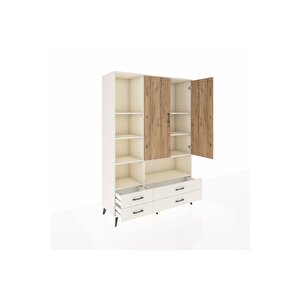 Hyperion Dolap 8 Raflı 4 Çekmeceli 2 Kapaklı 132x44x195 Aytaşı-çam/aytaşı