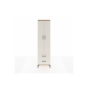 Arges Dolap 4 Raflı 2 Çekmeceli 2 Kapaklı 60x30x221 Çam-aytaşı