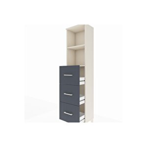 Arges Dolap 2 Raflı 3 Çekmeceli 44x30x182 Aytaşı-antrasit