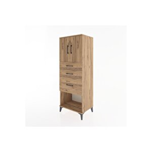 Hyperion Dolap 2 Raflı 3 Çekmeceli 2 Kapaklı 60x44x163 Çam-çam