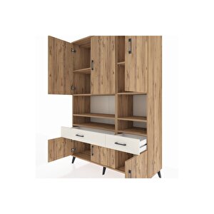 Hyperion Dolap 8 Raflı 2 Çekmeceli 6 Kapaklı 132x44x195 Çam-çam/aytaşı