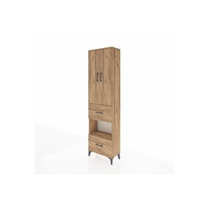 Arges Dolap 4 Raflı 2 Çekmeceli 2 Kapaklı 60x30x221 Çam-çam