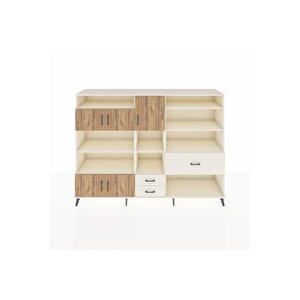 Hyperion Dolap 13 Raflı 3 Çekmeceli 5 Kapaklı 220x44x163 Aytaşı-çam/aytaşı