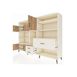 Hyperion Dolap 13 Raflı 3 Çekmeceli 5 Kapaklı 220x44x163 Aytaşı-çam/aytaşı