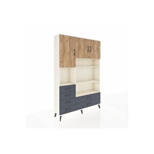 Arges Dolap 9 Raflı 6 Çekmeceli 3 Kapaklı 132x30x195 Aytaşı-çam/antrasit