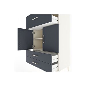 Hyperion Dolap 2 Raflı 3 Çekmeceli 2 Kapaklı 88x44x134 Aytaşı-antrasit