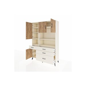 Hyperion Dolap 9 Raflı 4 Çekmeceli 4 Kapaklı 132x44x195 Aytaşı-çam/aytaşı