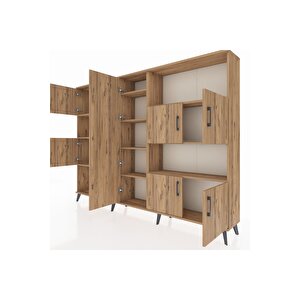 Arges Dolap 10 Raflı 9 Kapaklı 220x30x163 Çam-çam