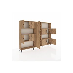 Arges Dolap 10 Raflı 9 Kapaklı 220x30x163 Çam-çam