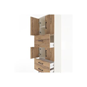Arges Dolap 3 Raflı 3 Çekmeceli 4 Kapaklı 60x30x163 Aytaşı-çam