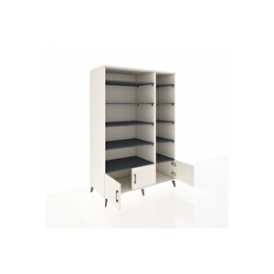 Kronos Dolap 10 Raflı 3 Kapaklı 132x59x195 Aytaşı-aytaşı/antrasit