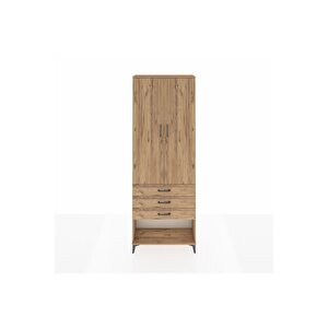 Arges Dolap 4 Raflı 3 Çekmeceli 2 Kapaklı 88x30x243 Çam-çam