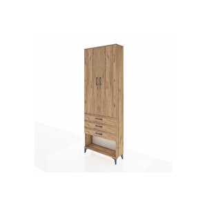 Arges Dolap 4 Raflı 3 Çekmeceli 2 Kapaklı 88x30x243 Çam-çam