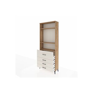 Arges Dolap 3 Raflı 4 Çekmeceli 88x30x221 Çam-aytaşı