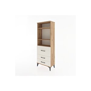 Arges Dolap 3 Raflı 3 Çekmeceli 60x30x163 Çam-aytaşı