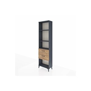 Arges Dolap 3 Raflı 2 Çekmeceli 60x30x221 Antrasit-çam