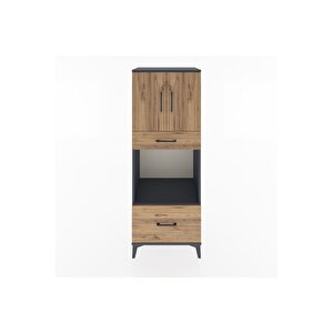 Hyperion Dolap 2 Raflı 2 Çekmeceli 2 Kapaklı 60x44x163 Antrasit-çam