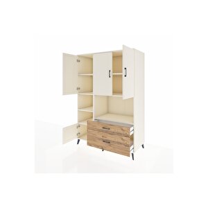 Kronos Dolap 7 Raflı 2 Çekmeceli 5 Kapaklı 132x59x195 Aytaşı-aytaşı/çam